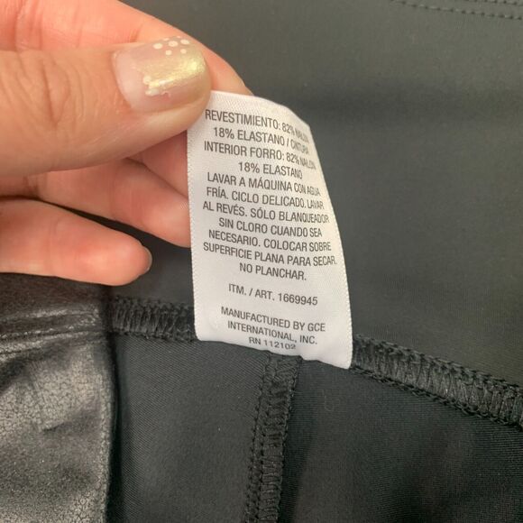 Jane & Bleecker Faux Leather Legging Womens L Large Black Pull On Stretch Ankle - Picture 5 of 11